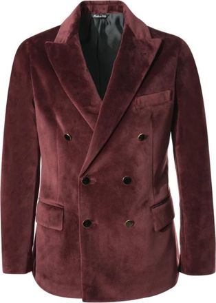 Reveres 1949 Velvet Jacket - Heren - Blazers - Rood - XL - Leer - Jassen