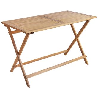 Beliani Mesa De Jard&iacute;n Plegable De Madera De Acacia Rectangular Marr&oacute;n 120 X 60 Cm Prossedi