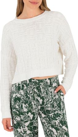 Hurley Park City Basketweave Crop Sweater in Tofu at Nordstrom, Size X-Small