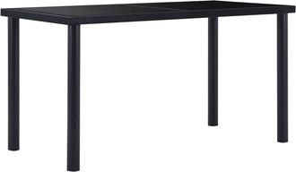 vidaXL Vidaxl - Dining Table Black 140x70x75 cm Tempered Glass