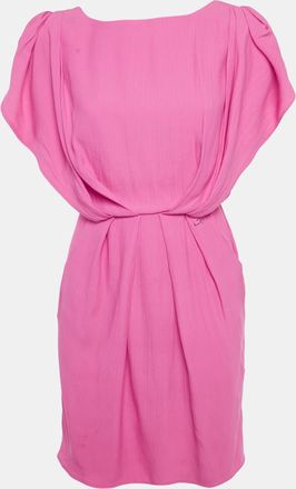 Blumarine Pink Crepe Sleeveless Bateau Mini Dress