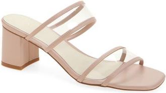Koko + Palenki Ghost Slide Sandal in Blush Leather-Clear Pvc at Nordstrom, Size 9.5