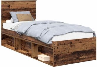 vidaXL Estructura De Cama Con Cabecera Madera Vieja 75 X 190 Cm Vidaxl