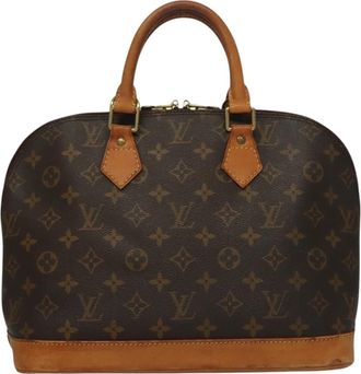 Louis Vuitton Alma Brown Canvas Handbag (Pre-Owned)