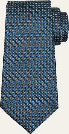 Ermenegildo Zegna Mens Micro-Jacquard Silk Tie