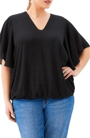 Karen Kane Flutter Sleeve Top in Black at Nordstrom, Size 2 X