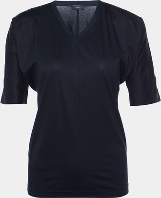 Joseph Black Cotton Knit V-Neck T-Shirt