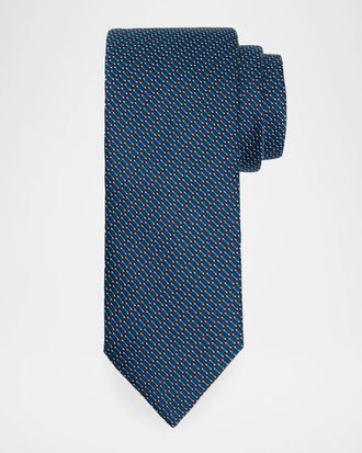 Brioni Men & apos;s Silk and Cotton Micro Jacquard Tie