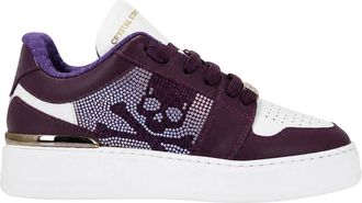 Philipp Plein Lo-Top Crystal Leather Sneakers Skull&Bones - unisex - Schoenen - Veelkleurig - Maat: 38 EU Leer