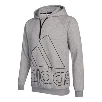 adidas Mens adidas Big Lo Hd Fl Large Logo Printing Fleece Lined Sports Knit Gray HB5091
