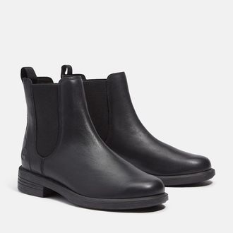Timberland Verona Square TB0A42MJW02 Boot Women Black Leather Chelsea MEW146