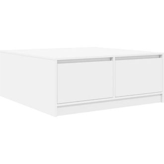 vidaXL Mesa De Centro Con Cajones Blanca 100x100x40 Cm Vidaxl