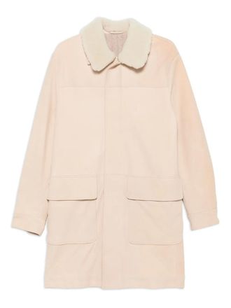 Eleventy Parka met lammy kraag - Beige