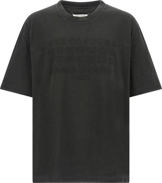 Maison Margiela Logo T Shirt Nero-Uomo