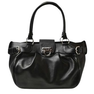 Ferragamo Pre-owned Tote bag - Dames - Pre-owned - Zwart - Maat: ONE Size Leer