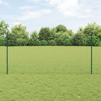 vidaXL Vidaxl - Fence Posts Height Adjustable 22 pcs Green 120 cm Steel