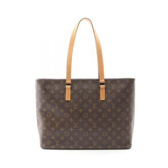 Louis Vuitton Brown Pvc Coated Canvas Leather Tote Bag (Pre-Owned)