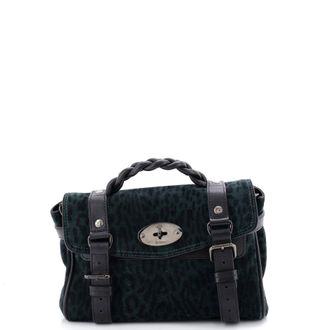 Mulberry Alexa Satchel NM Printed Suede and Leather Mini