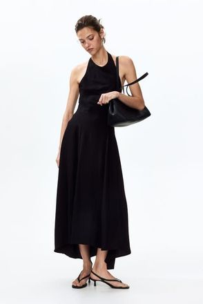 H&M Flared halterneck dress in Black at Nordstrom, Size Xx-Large