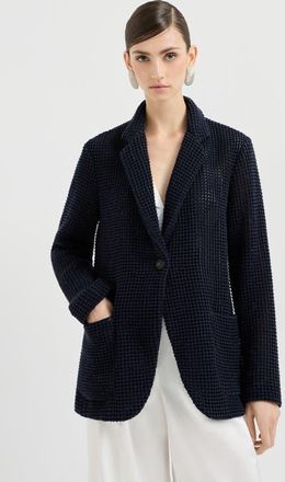 Brunello Cucinelli Net knit blazer in Blue at Nordstrom, Size 3X-Large Eu