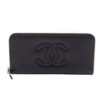Chanel Pre-owned Wallets, female, Black, Size: ONE SIZE Pre-owned Leather Coco Mark Long Wallet Black