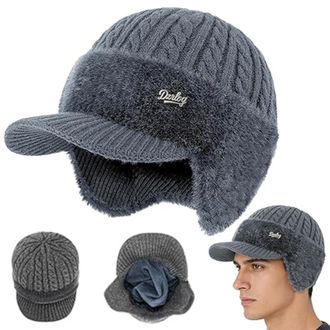 Generic Torocky Coldshield Trapper Hat with Ear Flaps and Wool Brim, Torocky Trapper Blocking Knitted Hats, Warm Winter Cozy Lined Aviator Hat Soft Breathable