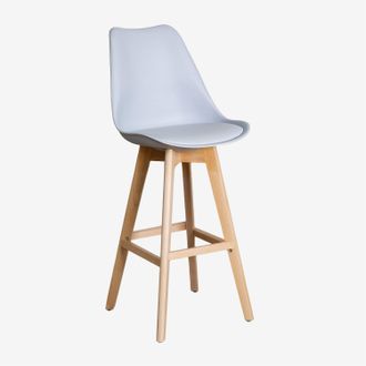 Sklum Pack De 4 Taburetes Altos 75 Cm Con Coj&iacute;n En Polipiel Nordic Sklum