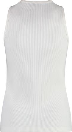 Bottega Veneta Womens Cotton Tank Top - Chalk Vests & Tops