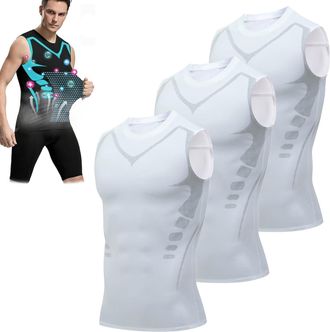 Generic 2025 New Version Shaping Sleeveless Shirt for Men,Shaping Vest Compression Shirt for Men To Build A Good Body (White 3 2,M)