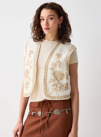 Twik Womens Rustic embroidery vest