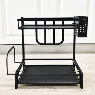 OEM Estante Para Especias De Cocina, Organizador Completo De Utensilios - Dos Niveles 302040cm, Negro