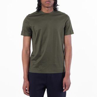 Emporio Armani Logo Tape Lyocell-Blend T-Shirt, Size Small