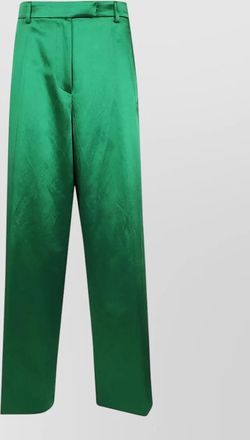 Dries Van Noten high waist straight leg satin trousers