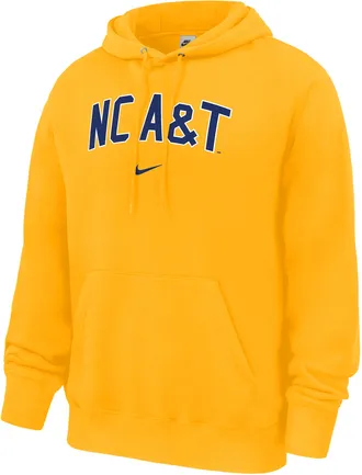 Nike Mens College (North Carolina A&T University) Fleece Pullover Hoodie in Yellow | M31233NCAT26-GLD