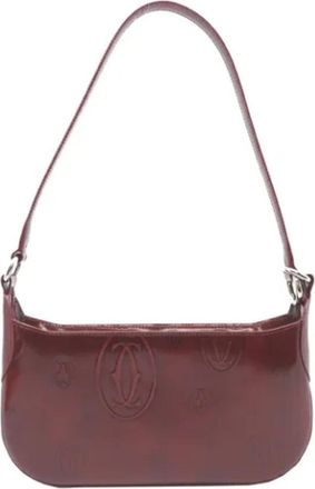 Cartier Tweedehands leren handtassen - Dames - Vintage Schoudertas - Rood - ONE Size - Leer - Vintage