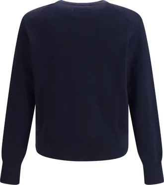 Ami Mens Pull Col Rond Ami De Coeur Marine-Rouge Cotton Knitwear Marine/rouge Sweater