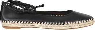 Max Mara Nappa en Raffia Ballerinas - Dames - Ballerinas - Zwart - 36 EU - Leer - Schoenen