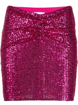 Patrizia Pepe gathered sequin miniskirt - women - Polyester/Elastane - III - Pink