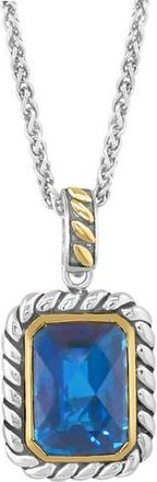 Effy Sterling Silver & 18K Gold Ocean Blue Topaz Pendant Necklace at Nordstrom Rack