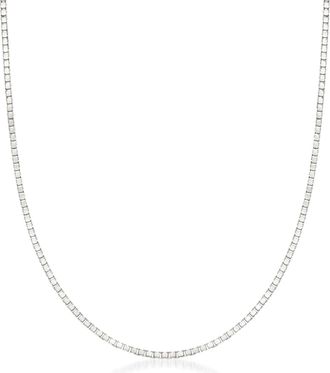 Ross-Simons 0.8mm 14kt White Gold Box-Chain Necklace