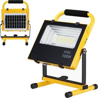 Trade Shop Trade Shop - Lampada Faro Lavoro Portatile Con Pannello Solare 100w 1000lm Luce Emergenza Sos
