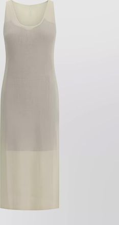 Fendi front neckline perforated weave dress