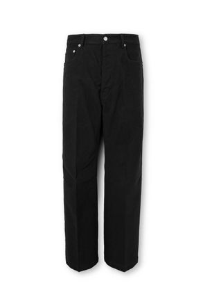 Rick Owens Geth Wide-Leg Brushed Organic Cotton-Twill Trousers