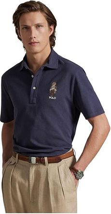 Polo Ralph Lauren Classic Fit Polo Bear Mesh Polo Shirt Mens Clothing Faded Blue Heritage Bear : 2XL, Cotton