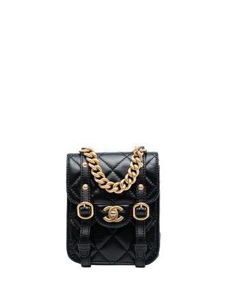 Chanel 2021-2025 Mini Aged Calfskin City School Flap satchel - women - Calf Leather - One Size - Black