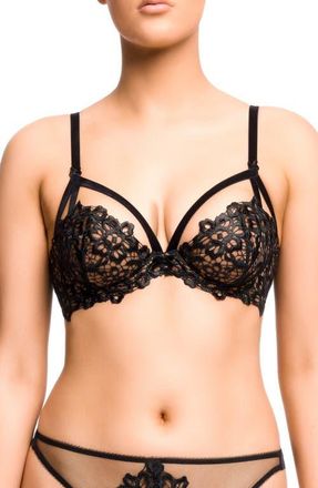 Dita Von Teese Dahlia Underwire Plunge Bra in Black at Nordstrom, Size 38F