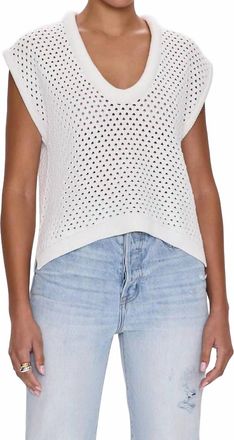 Pistola Denim Beck Open Knit Cropped Sweater In White