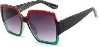 Generic Square Large Frame Men Sunglasses Vacation Women Driving Sports Sun Glasses(Green)