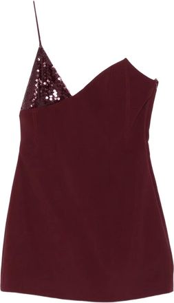 DAVID KOMA sequin asymmetric mini dress - Red