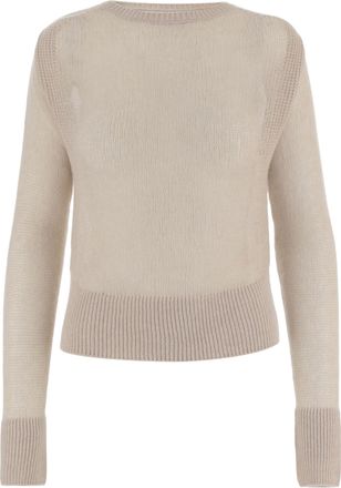 SA SU PHI Beige Cashmere Sweater with Ribbed Details